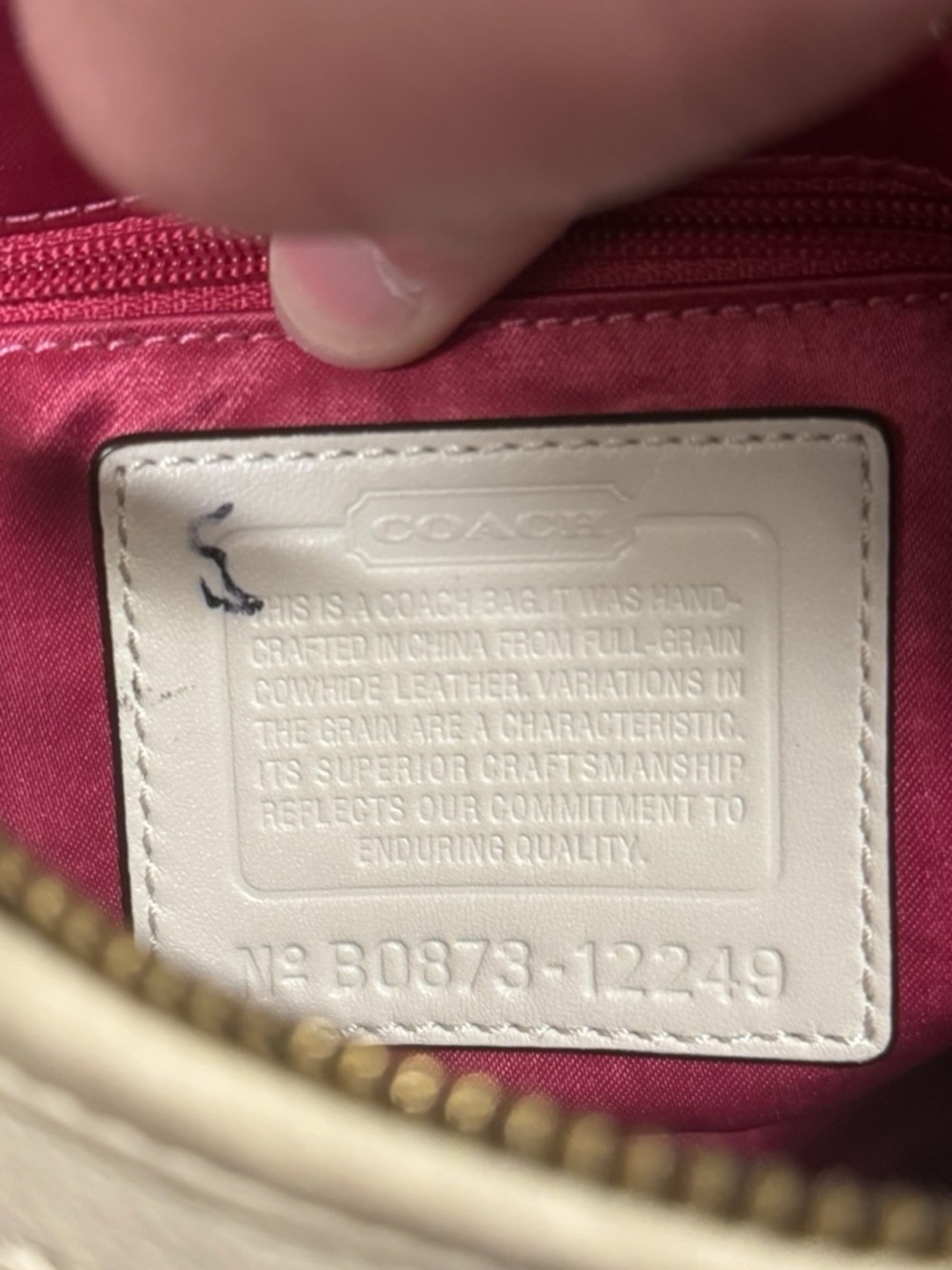 Vintage Coach Ergo Cream White Leather Crossbody Adjustable Bag Y2K Luxury - Picture 11 of 11